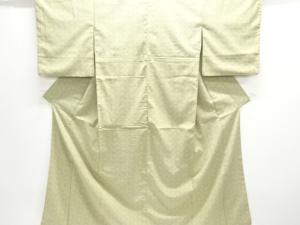 アンティーク　蝶模様織出し本塩沢100亀甲着物